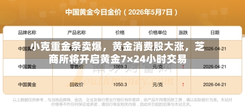 小克重金条卖爆，黄金消费股大涨	，芝商所将开启黄金7×24小时交易-第2张图片