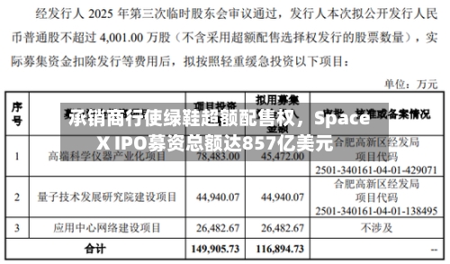 承销商行使绿鞋超额配售权，SpaceX IPO募资总额达857亿美元-第2张图片