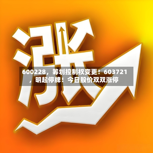 600228	，筹划控制权变更！603721，明起停牌！今日股价双双涨停-第2张图片