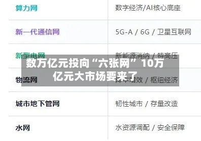 数万亿元投向“六张网” 10万亿元大市场要来了-第2张图片