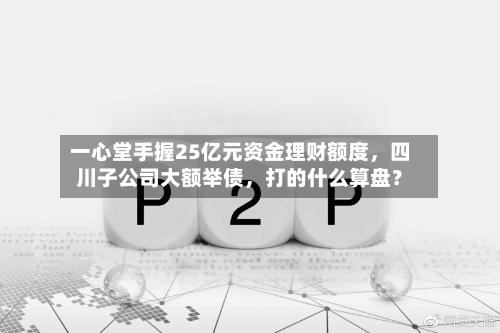 一心堂手握25亿元资金理财额度，四川子公司大额举债，打的什么算盘？-第2张图片