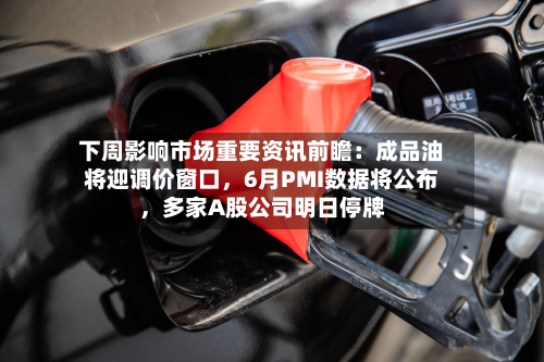 下周影响市场重要资讯前瞻：成品油将迎调价窗口，6月PMI数据将公布	，多家A股公司明日停牌-第2张图片