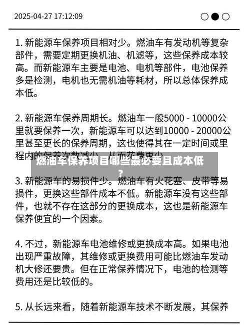 燃油车保养项目哪些最必要且成本低？-第2张图片