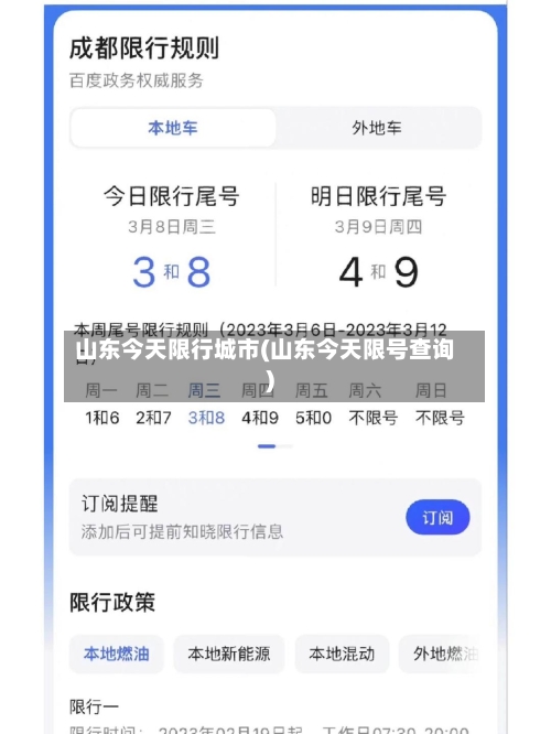山东今天限行城市(山东今天限号查询)