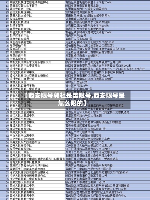 【西安限号郭杜是否限号,西安限号是怎么限的】-第2张图片